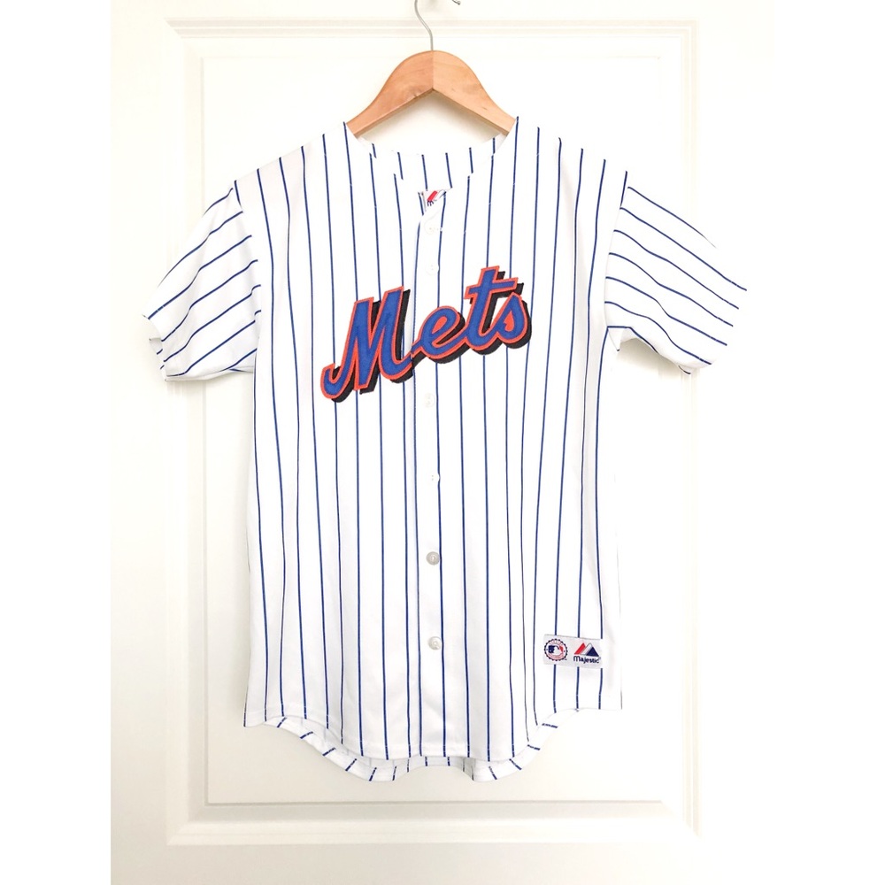 Mets Women’s White Striped Jose Reyes Jersey M